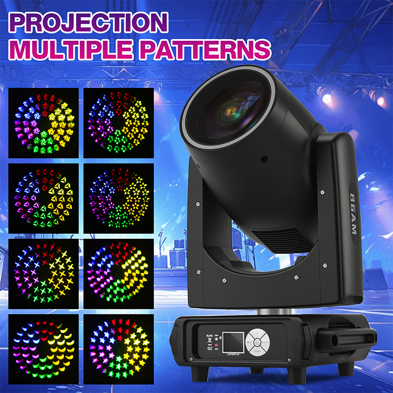 450W LED Moving Head Light DMX512 With RGBW Color Emission 13 Patterns 2 Prisms Strobe Rainbow Effect For Concerts DJ Shows
