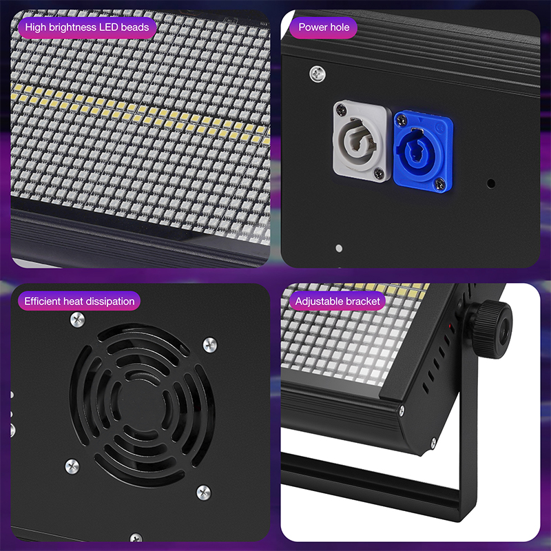 8+8 Segment RGB White Strobe 960pcs LED Wash Effect Panel Light DMX512 Strobe Stage Light Show For Wedding Club Bar Party