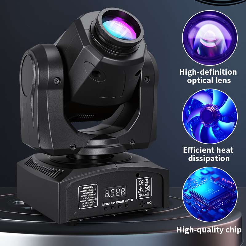60W LED Beam Moving Head Light RGBW Color Mixing 8 Patterns DMX Effect Rotating Stage Light For DJ Show Party KTV