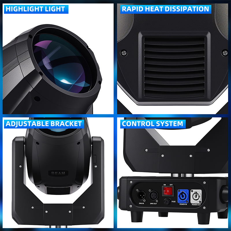 350W Beam Moving Head Lighting With Flight Case 16CH 14 Kind of Color Effect for DJ Disco Bar Wedding