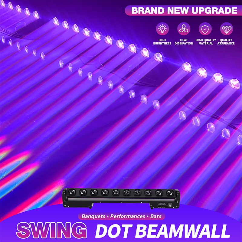 Professional DJ Disco Party Night Club Dance Floor Bar Equipment 10x15W RGBW LED Strip Beam Moving Head Light Stage Lighting