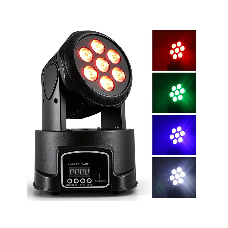 7X8W RGBW 4IN1 LEDs Moving Head Stage Lights 50W Beam Spot Light for Disco DJ Music Party Dance Club Party Lighting