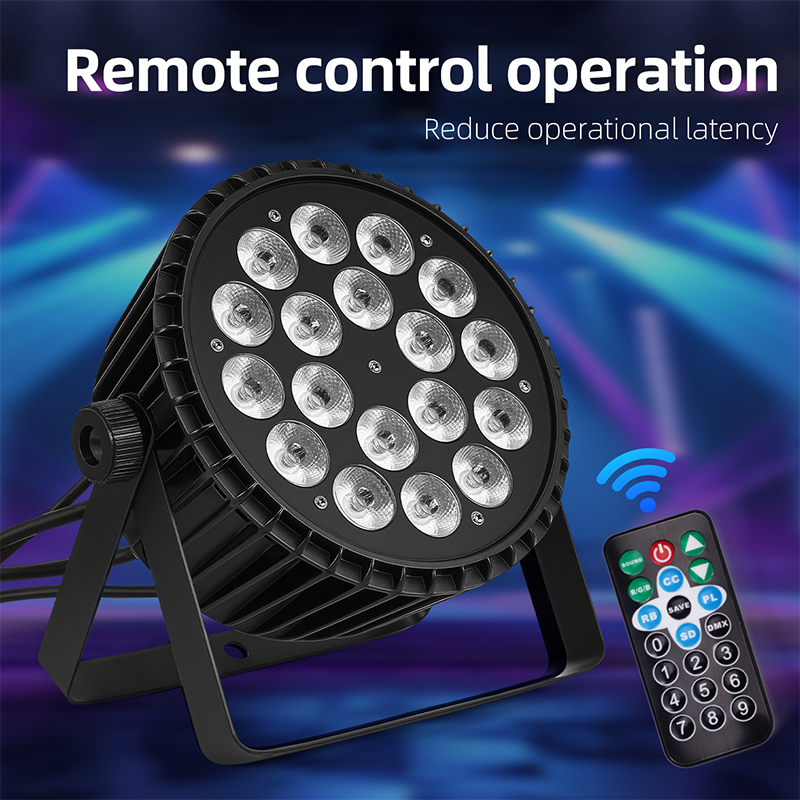 18x10W Full Color LED Flat PAR Light RGBW 4IN1 DMX512 LED Wash Effect Stage Lights for KTV Disco DJ Party Club Bar Event Show