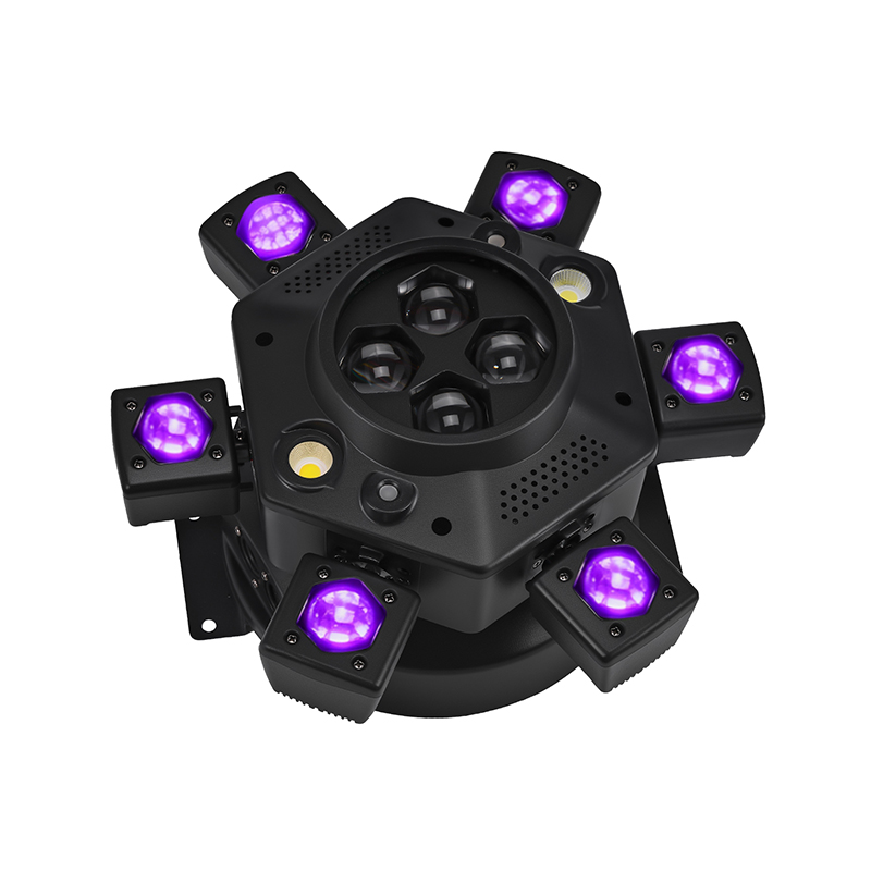 120W LED Bee Eye Moving Head Light RGBW Strobe Beam White Yellow Flash Effect Remote Control DJ Lighting for Night Laser Lights