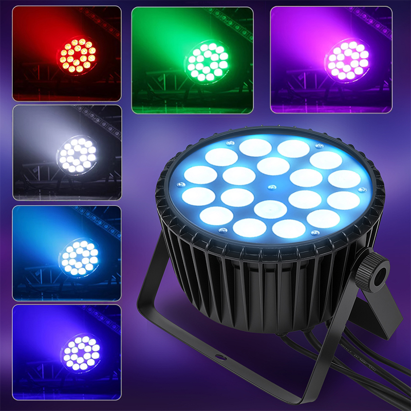 18x10W Full Color LED Flat PAR Light RGBW 4IN1 DMX512 LED Wash Effect Stage Lights for KTV Disco DJ Party Club Bar Event Show