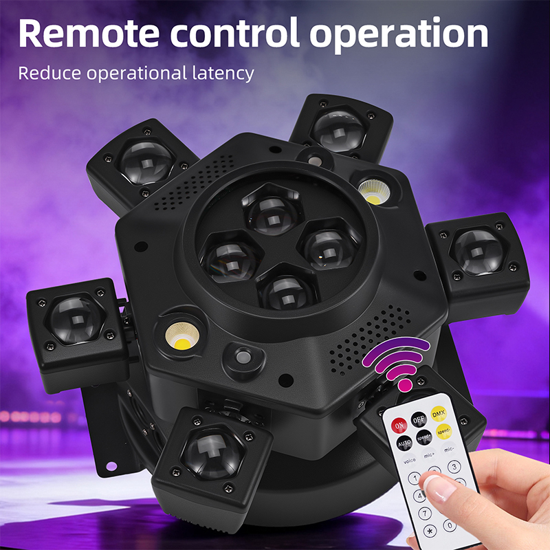 120W LED Bee Eye Moving Head Light RGBW Strobe Beam White Yellow Flash Effect Remote Control DJ Lighting for Night Laser Lights