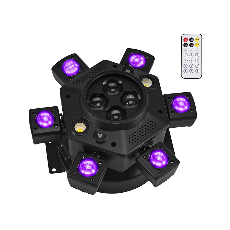 120W LED Bee Eye Moving Head Light RGBW Strobe Beam White Yellow Flash Effect Remote Control DJ Lighting for Night Laser Lights