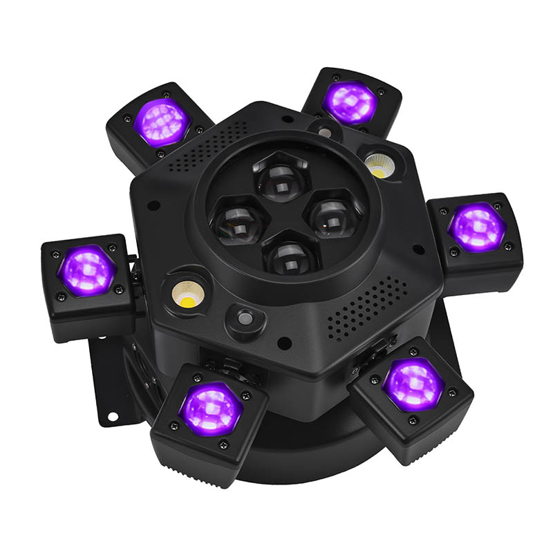 120W LED Bee Eye Moving Head Light RGBW Strobe Beam White Yellow Flash Effect Remote Control DJ Lighting for Night Laser Lights