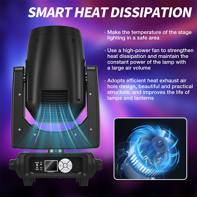 MINEJIE 450W Moving Head Beam Light, DJ Lighting 540° Pan & 270° Tilt Stage Lights,18 DMX Channels,300000 Lux Super Bright,14 Patterns &15 Colors for Wedding,Concert Events