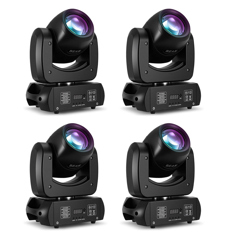 MINGJIE 120W Moving Head DJ Lights, 18-Facet Prism Stage Lighting with 8 Gobos & 8 Colors, DMX512 Sound Activated LED Beam Spot for Wedding, Bar, Party, KTV, Stage Show