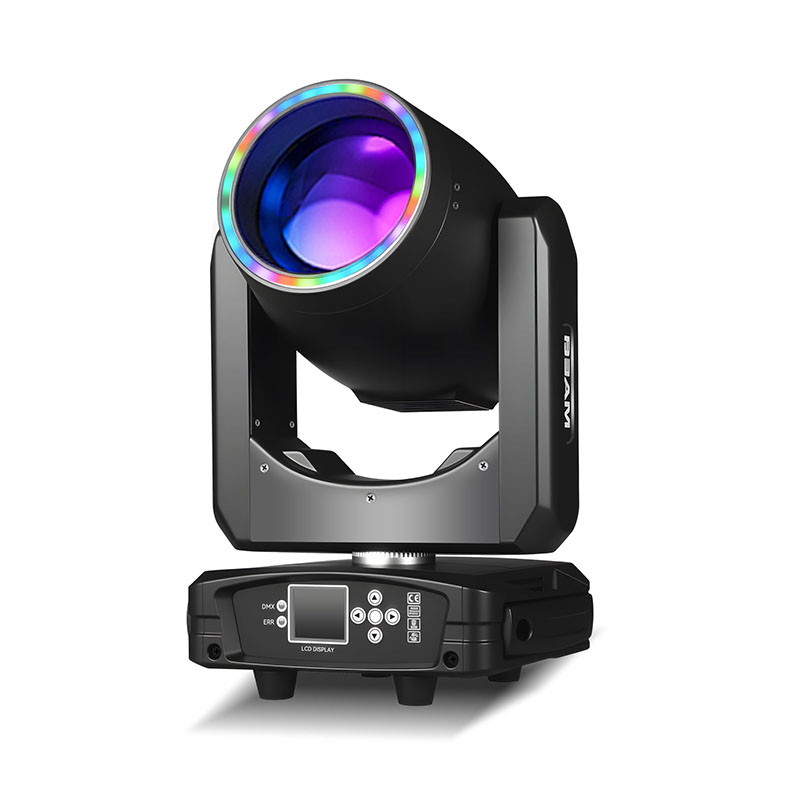 MINGJIE 300W Moving Head Stage Lights, 48-Facet Prism Stage Lighting with 15 Gobos & 15 Colors, DMX512 Sound Activated LED Beam Spot for Wedding, Bar, Party, KTV, Stage Show