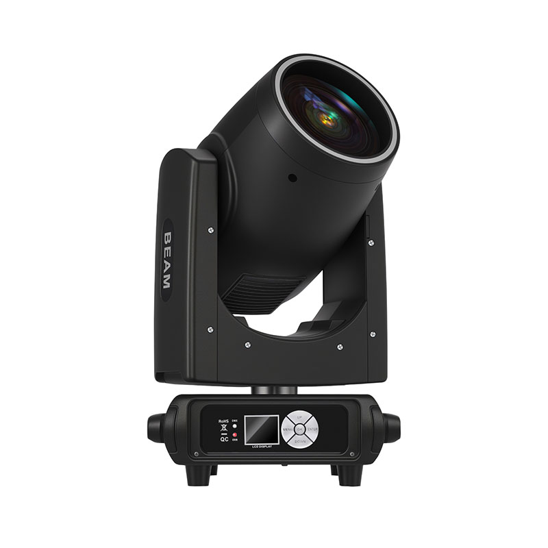 What role does the accuracy of the head-shaking mechanism of a moving head beam light play in the accuracy of beam positioning?